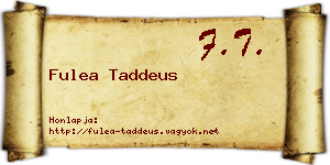 Fulea Taddeus névjegykártya